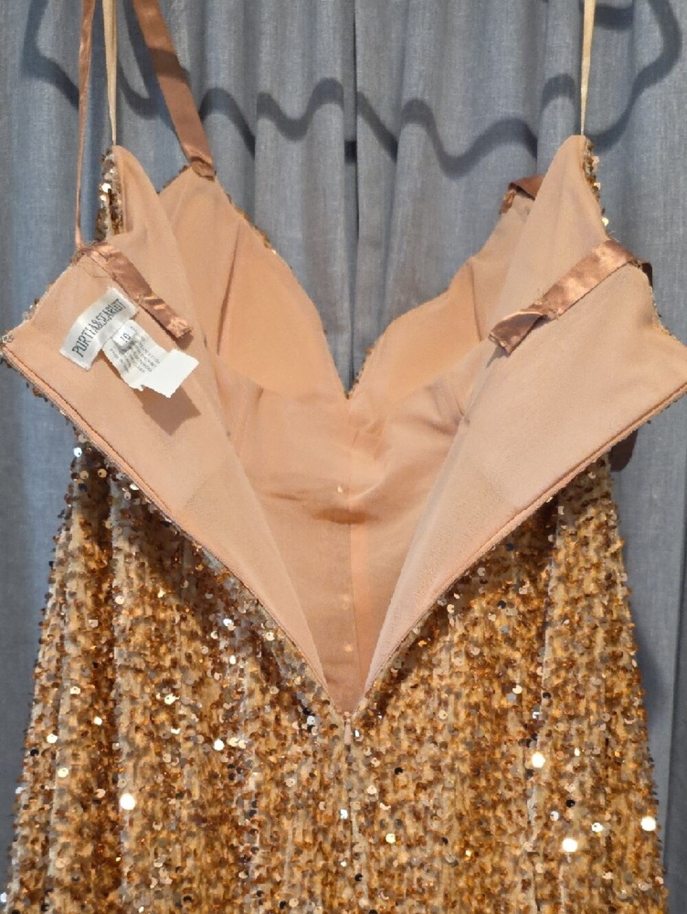 Portia and Scarlett Gold Sequin Mermaid Prom Dress - Picture 12 of 16